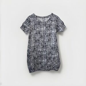 Niche Nilgun Derman Tunic Dress Lagenlook Black And White, Women's Medium